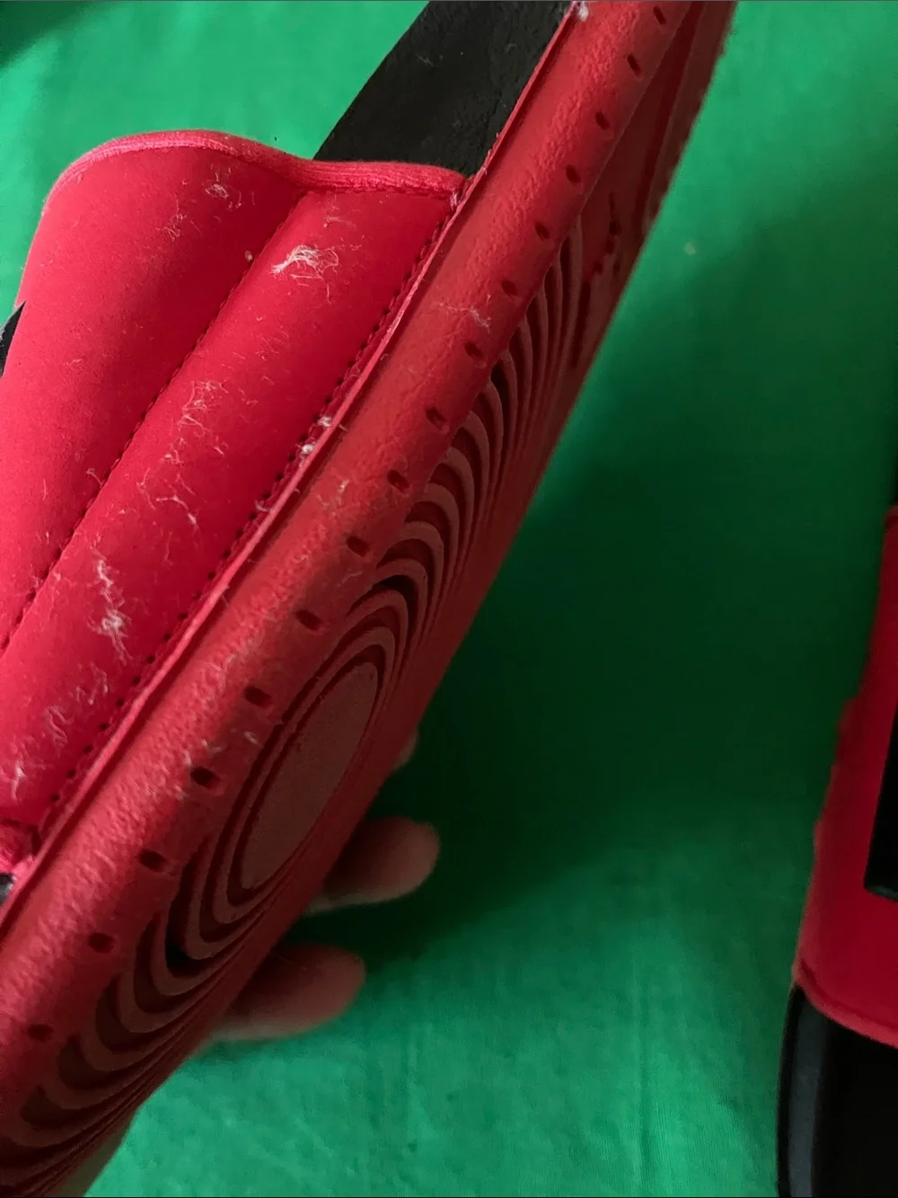 Nike Kids Red and Black Slide Sandals with Bold Logo